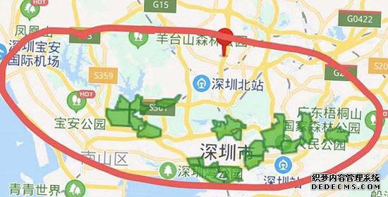 绿色区域为目前朴朴超市在深圳的配送范围